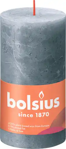 PLUS Bolsius Rustiek stompkaars 130/68 Slate Blue aanbieding