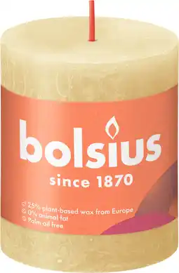 PLUS Bolsius Rustiek stompkaars 80/68 Oat Beige aanbieding