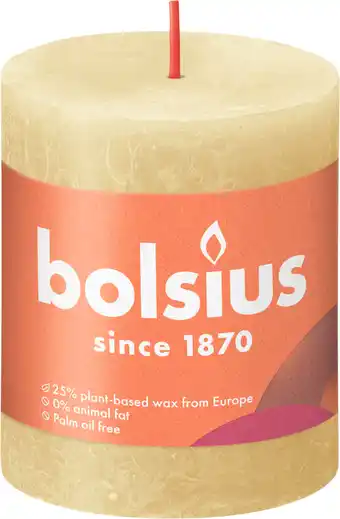 PLUS Bolsius Rustiek stompkaars 80/68 Oat Beige aanbieding