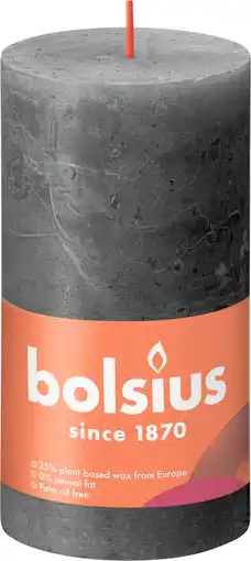 PLUS Bolsius Rustiek Shine 13cm Stormy Grey aanbieding