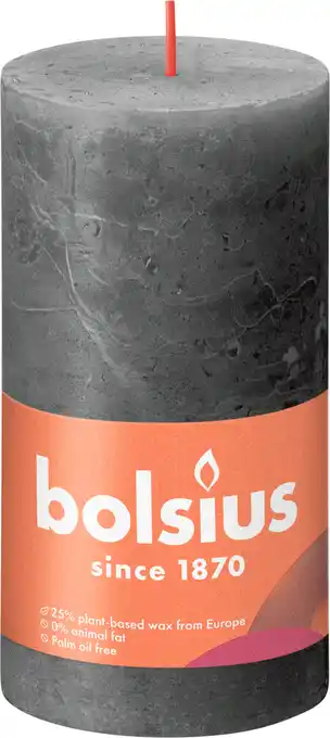 PLUS Bolsius Rustiek Shine 13cm Stormy Grey aanbieding