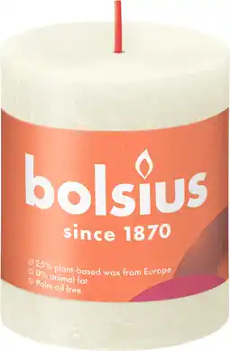 PLUS Bolsius Rustiek stompkaars 80/68 Soft Pearl aanbieding