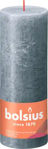 PLUS Bolsius Rustiek stompkaars 190/68 Slate Blue aanbieding