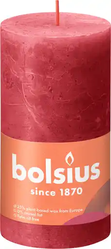 PLUS Bolsius Rustiek Shine 13cm Delicate Red aanbieding