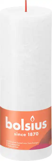 PLUS Bolsius Rustiek Shine 19cm Cloudy White aanbieding