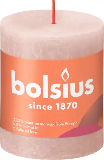 PLUS Bolsius Rustiek stompkaars 80/68 Misty aanbieding