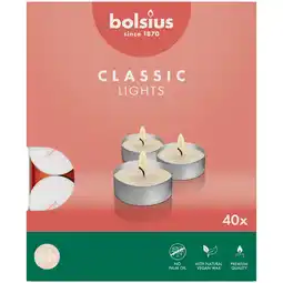 PLUS Bolsius Theelichten 6-uur doos 40 Wit aanbieding
