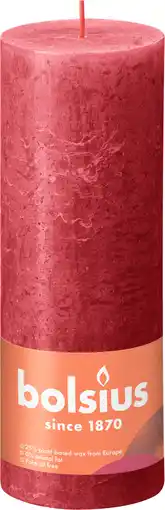 PLUS Bolsius Rustiek Shine 190/68 Delicate Red aanbieding