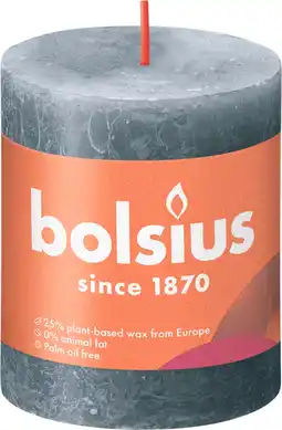 PLUS Bolsius Rustiek stompkaars 80/68 State Blue aanbieding