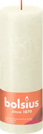 PLUS Bolsius Rustiek stompkaars 190/68 Soft Pearl aanbieding