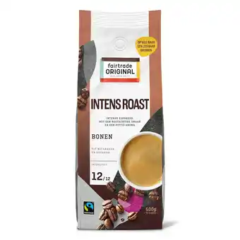 PLUS Fairtrade Original Intens roast 12 koffiebonen aanbieding