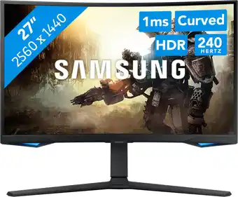 Bol.com Samsung Odyssey G6 LS27BG650EUXEN - QHD Smart Gaming Monitor - 240hz - 27 inch aanbieding