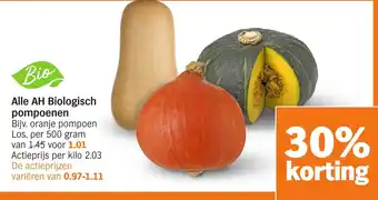 Albert Heijn Alle AH Biologisch pompoenen aanbieding