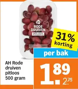 Albert Heijn AH Rode druiven pitloos aanbieding