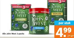Albert Heijn Alle John West 3-packs aanbieding