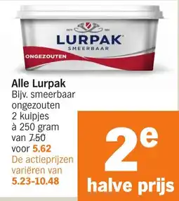 Albert Heijn Alle Lurpak aanbieding