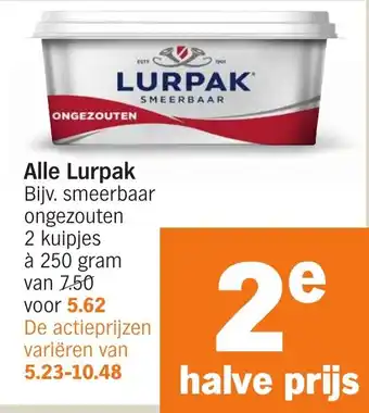 Albert Heijn Alle Lurpak aanbieding