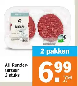Albert Heijn AH Rundertartaar 2 stuks aanbieding