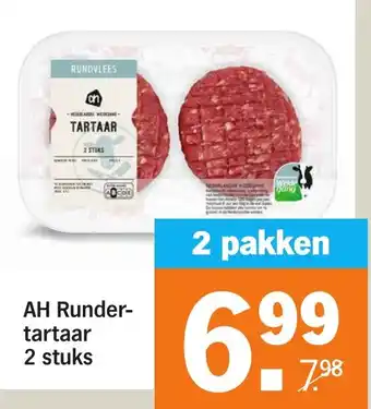 Albert Heijn AH Rundertartaar 2 stuks aanbieding
