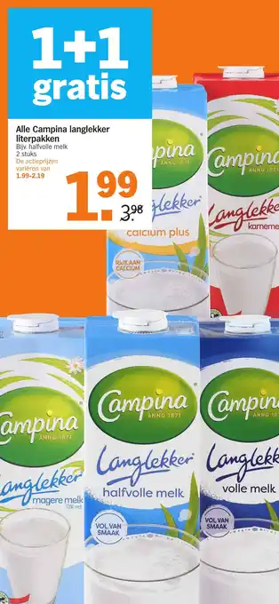 Albert Heijn Alle Campina langlekker literpakken aanbieding