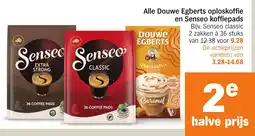 Albert Heijn Alle Douwe Egberts oploskoffie en Senseo koffiepads aanbieding