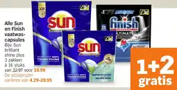 Albert Heijn Alle Sun en Finish vaatwascapsules aanbieding