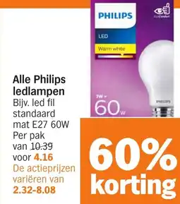 Albert Heijn Alle Philips ledlampen aanbieding
