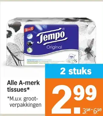 Albert Heijn Alle A-merk tissues aanbieding