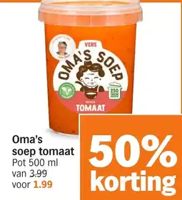 Albert Heijn Oma's soep tomaat aanbieding