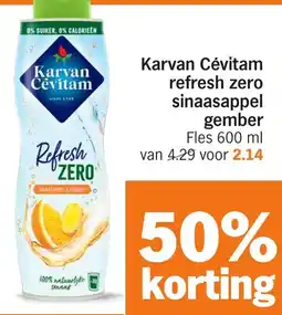 Albert Heijn Karvan Cévitam refresh zero sinaasappel gember aanbieding