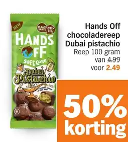 Albert Heijn Hands Off chocoladereep Dubai pistachio aanbieding