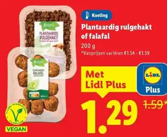 Lidl Plantaardig rulgehakt of falafal aanbieding