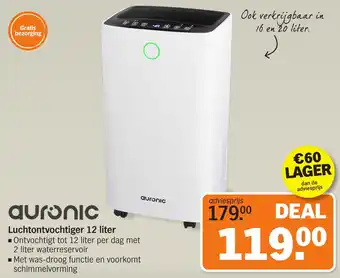 Albert Heijn Auronic Luchtontvochtiger 12 liter aanbieding