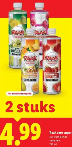 Lidl Raak zero sugar aanbieding