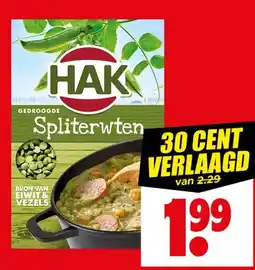 Dirk Hak Spliterwten aanbieding