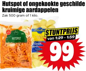 Dirk Hutspot of ongekookte geschilde kruimige aardappelen aanbieding