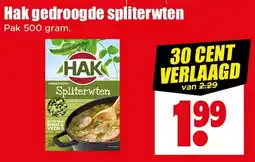 Dirk Hak gedroogde spliterwten aanbieding
