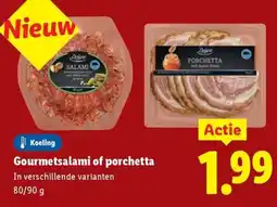 Lidl Gourmetsalami of porchetta aanbieding