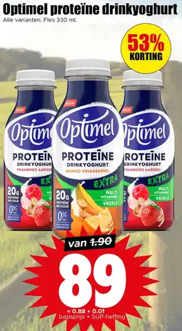 Dirk Optimel proteïne drinkyoghurt aanbieding