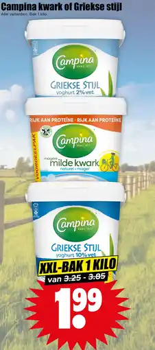 Dirk Campina kwark of Griekse stijl aanbieding