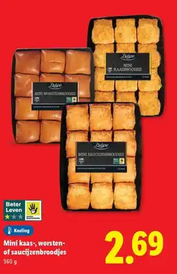 Lidl Mini kaas-, worsten of saucijzenbroodjes aanbieding