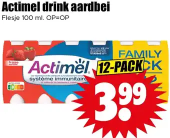 Dirk Actimel drink aardbei aanbieding