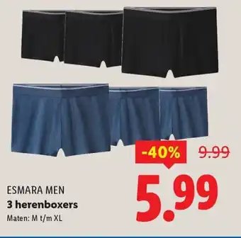 Lidl Esmara men 3 herenboxers aanbieding