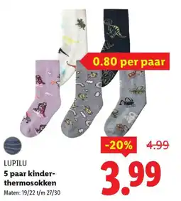 Lidl Lupilu 5 paar kinder thermosokken aanbieding