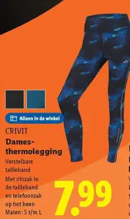 Lidl Crivit dames thermolegging aanbieding