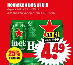 Dirk Heineken pils of 0.0 aanbieding
