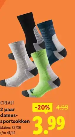 Lidl Crivit 2 paar dames sportsokken aanbieding
