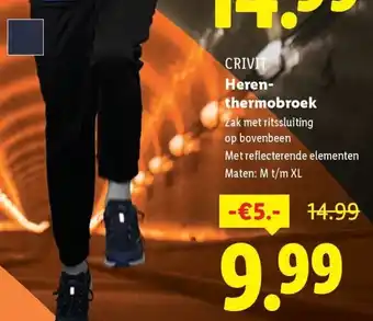 Lidl Crivit herenthermobroek aanbieding