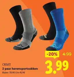 Lidl Crivit 2 paar herensportsokken aanbieding