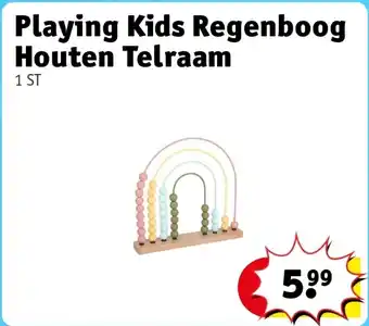 Kruidvat Playing Kids Regenboog Houten Telraam aanbieding